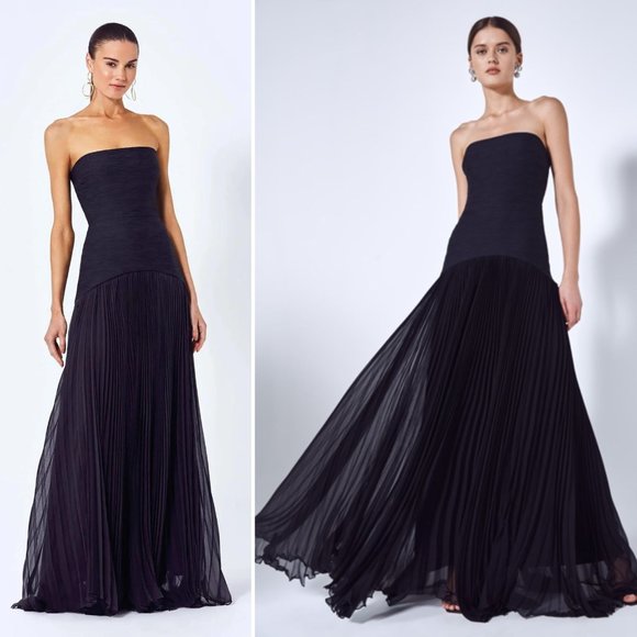 Alexis Dresses & Skirts - Alexis Sunniva Pleated Strapless Black Maxi Dress Gown